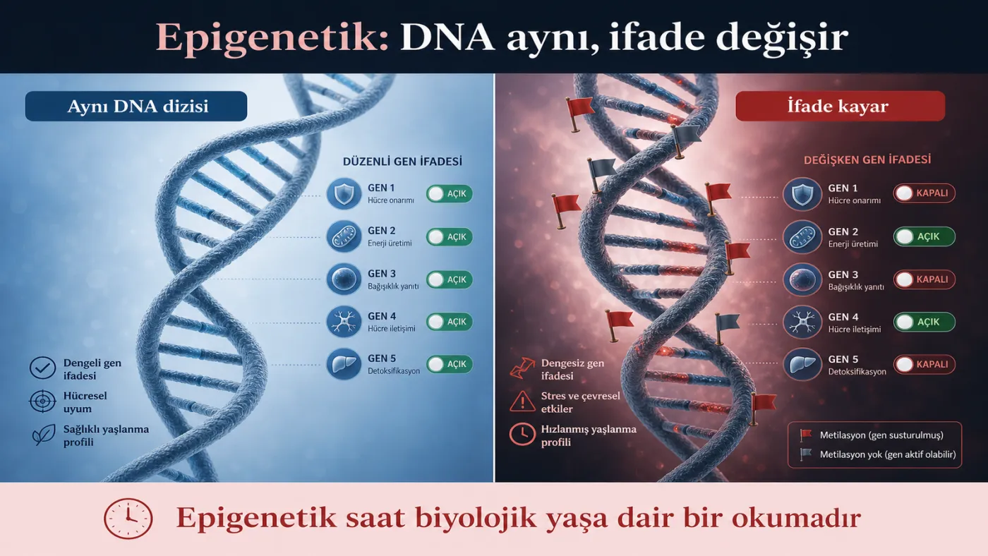 Epigenetik — DNA aynı, gen ifadesi değişir